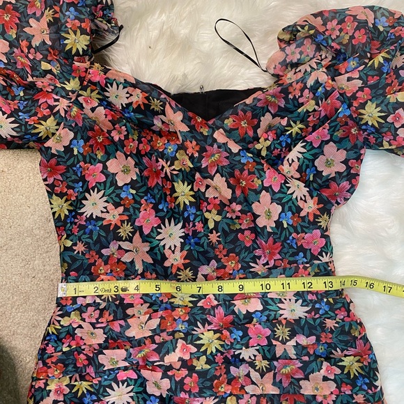 #40 C/MEO Black Garden Floral Mini Dress size M - Picture 9 of 11